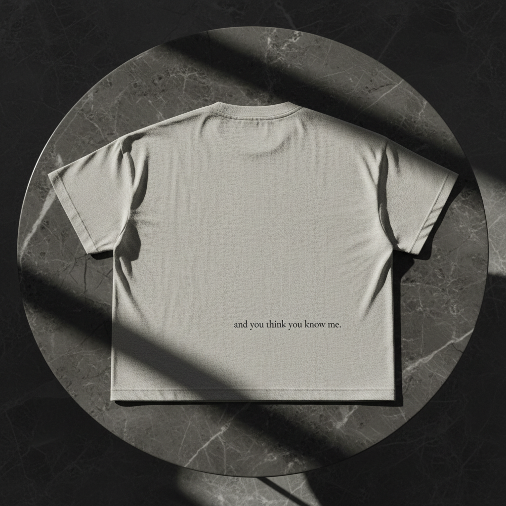 "and you think you know me." oat gray